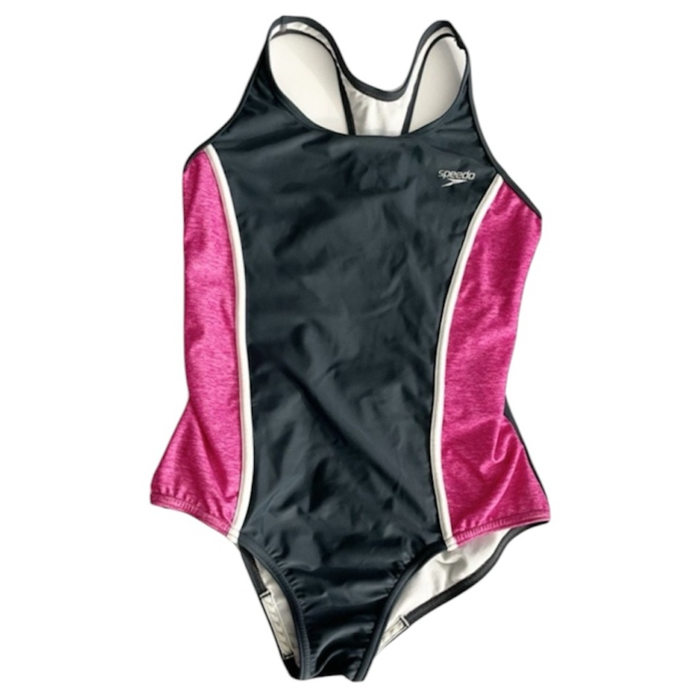 Speedo Girls Blue & Pink One Piece Swimsuit